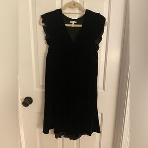 Black velvet Joie mini hi-lo dress